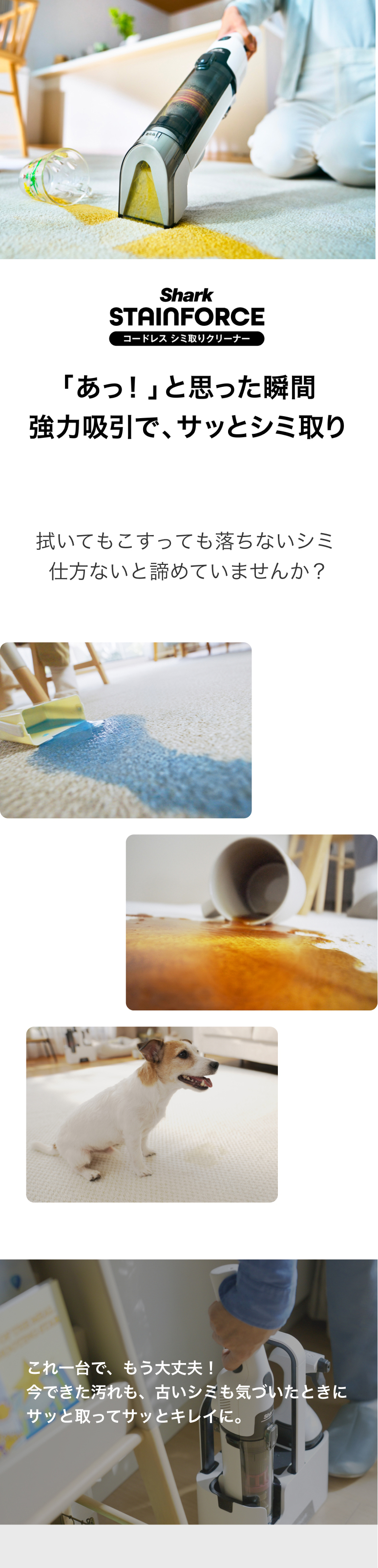 Shark（シャーク） StainForce コードレスシミ取りクリーナー HX100J