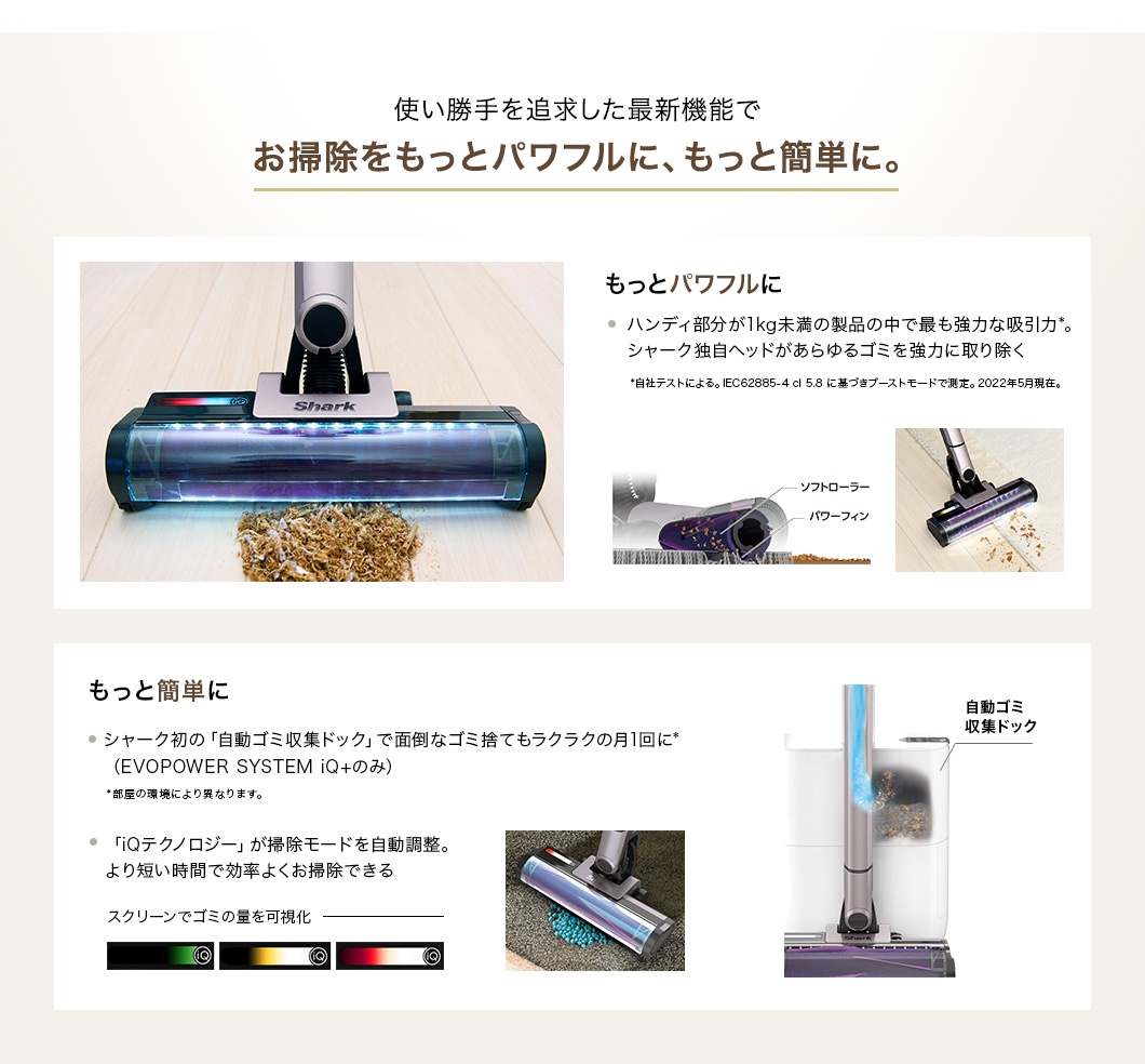 シャーク Shark EVOPOWER SYSTEM iQ+ コードレススティック