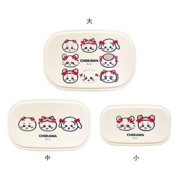 ちいかわ 電子レンジOK シール容器 3Pセット リボン柄 ランチBOX お