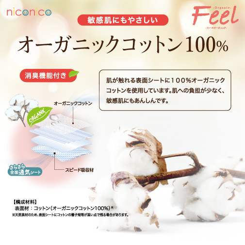 niconico 女性用 産褥 ショーツ ナプキン フィールオーガニック L-XL