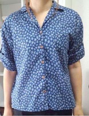 オープンカラーのブラウス型紙(M〜5L)