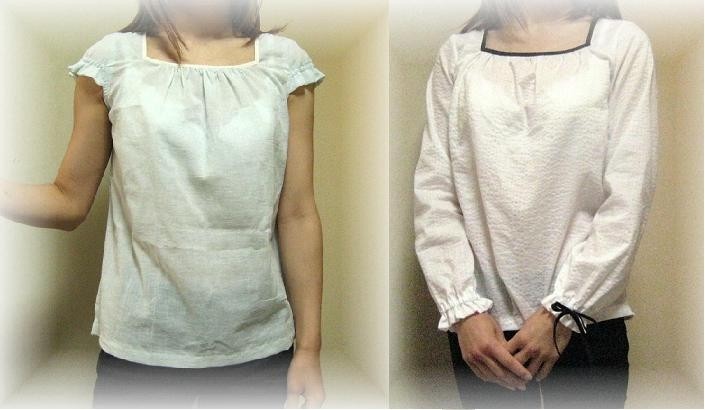 スクエアギャザーブラウス型紙（Ｍ〜５Ｌ）