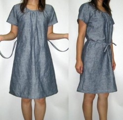 クルーネック袖付きワンピース型紙（M〜５Ｌ）