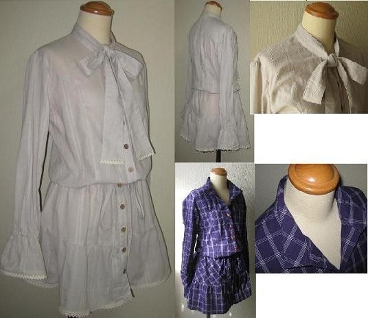 リボンカラーシャツチュニック型紙（Ｍ〜５Ｌ）Ａ３貼り合わせ型紙