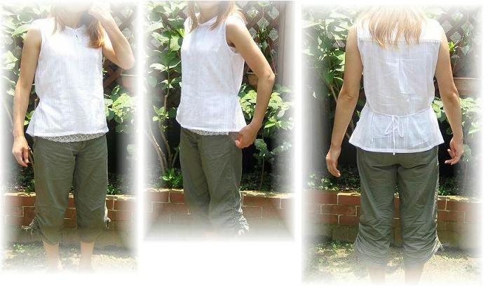 セーラーカラーノースリ−ブブラウス型紙（Ｍ〜５Ｌ）