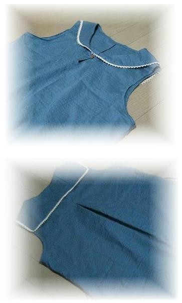 セーラーカラーノースリ−ブブラウス型紙（Ｍ〜５Ｌ）