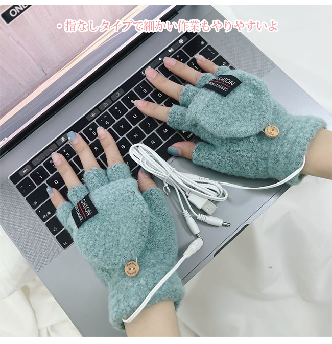 ヒーター手袋 電熱手袋 グローブ USB ヒーター内蔵 ミトン手袋 防寒