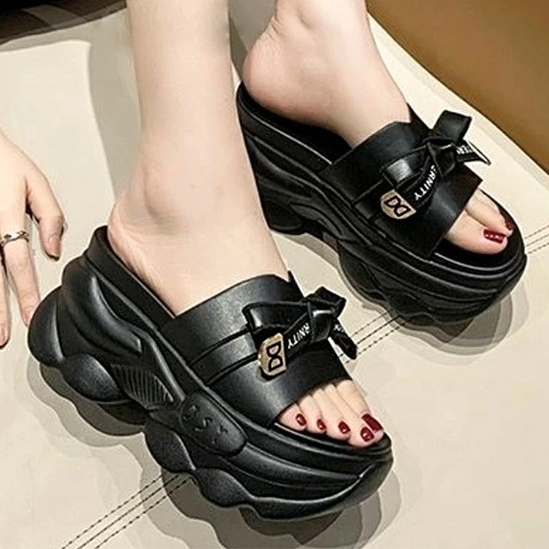 リボン 厚底 ミュール サンダル04-3117 | ブランド登録なし