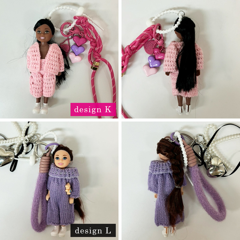 ドール チャーム 韓国 キーホルダー アクセサリー バービー 人形 バッグ リュック レトロ 服 おしゃれ かわいい 小物 飾り ビーズ リボン 雑貨 ファッション | ブランド登録なし | 14