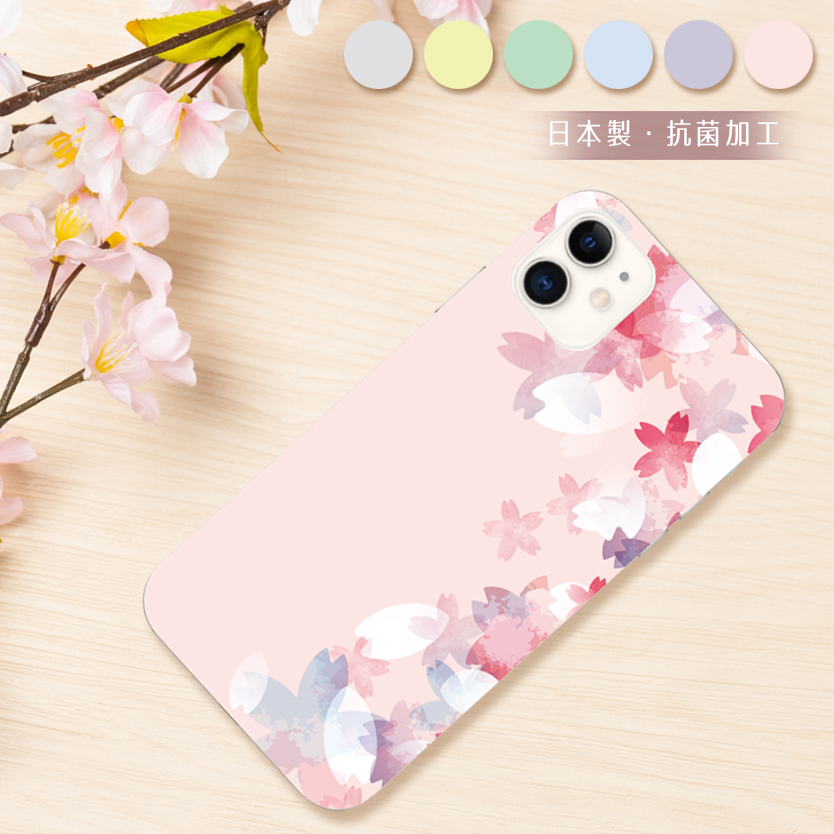 スマホケース AQUOS sense lite SH-M05 ケース おしゃれ 全機種対応 携帯ケース スマホカバー android 携帯カバー 桜 ニュアンス くすみ 背面 抗菌 日本製 | AQUOS