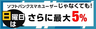 日曜日も５％キャンペーンバナー