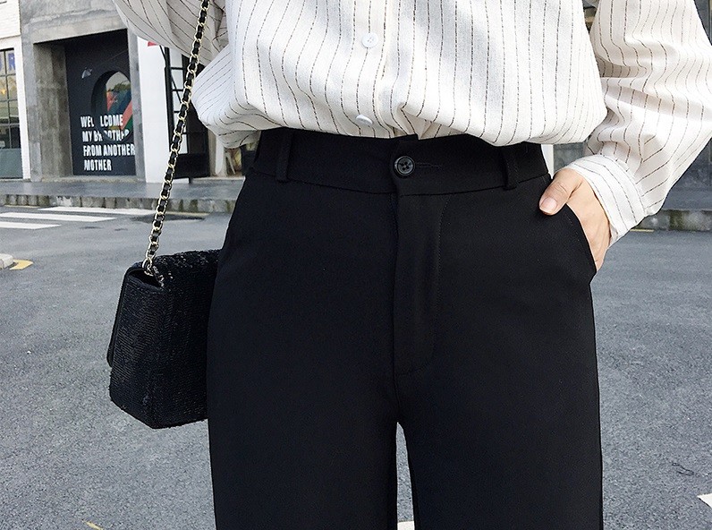 ワイドパンツ パンツ ストレート ボトム レディース 韓国 ボトムス ズボン ブラック 黒 送料無料 G Shiawase Clothes 通販 Yahoo ショッピング