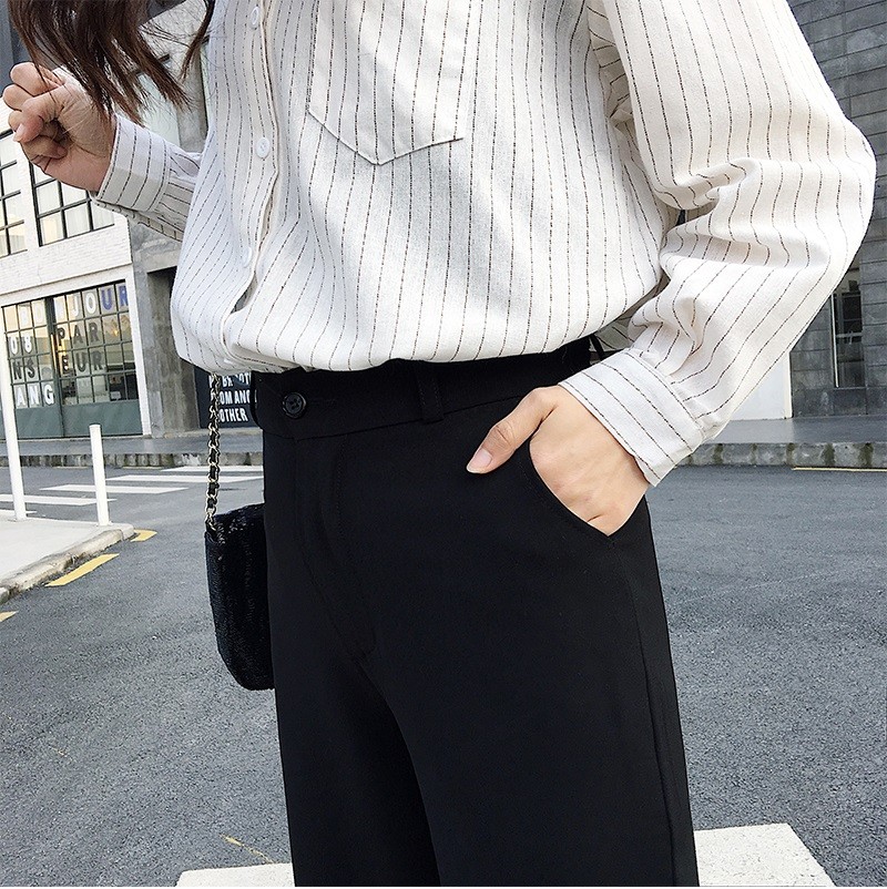 ワイドパンツ パンツ ストレート ボトム レディース 韓国 ボトムス ズボン ブラック 黒 送料無料 G Shiawase Clothes 通販 Yahoo ショッピング