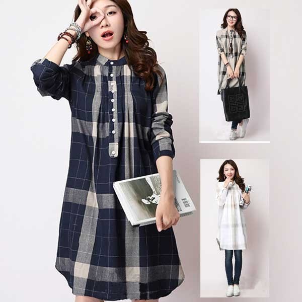 春 ワンピース 長袖 Aライン 大きいサイズ ナチュラル マタニティ シャツワンピース 冬服 送料無料 Go0111 Shiawase Clothes 通販 Yahoo ショッピング