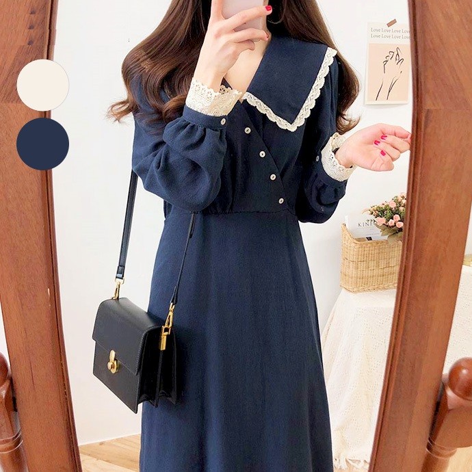 ビックカーラー 可愛い ワンピース ワンピ ロリータ デイリー 夢かわいい 韓国 韓国スタイル 送料無料 G Shiawase Clothes 通販 Yahoo ショッピング