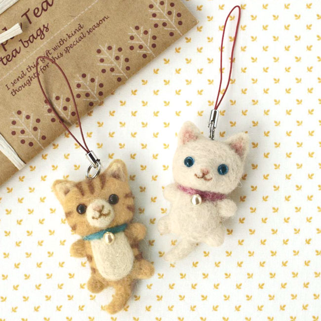 送料無料☆羊毛フェルトぬいぐるみ☆人気作家商品『お出かけ猫