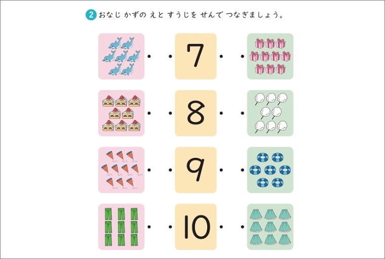 ひらがな、運筆、かず〜七田式プリントA