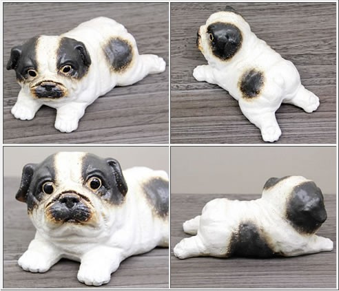 信楽焼 ブルドック仔犬 ひょうきんな陶器イヌ 。犬置物 ブルドッグ