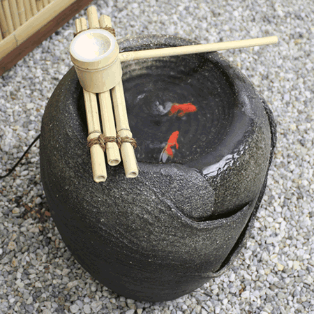 信楽焼 つくばい 水音の電動ツクバイ 循環式 陶器 蹲 水琴窟 すいきん