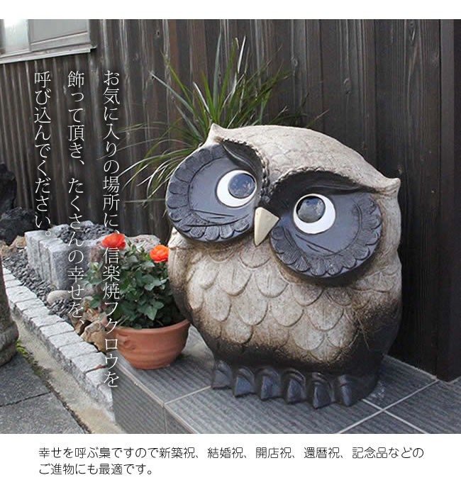 信楽焼 ふくろう 置物 陶器