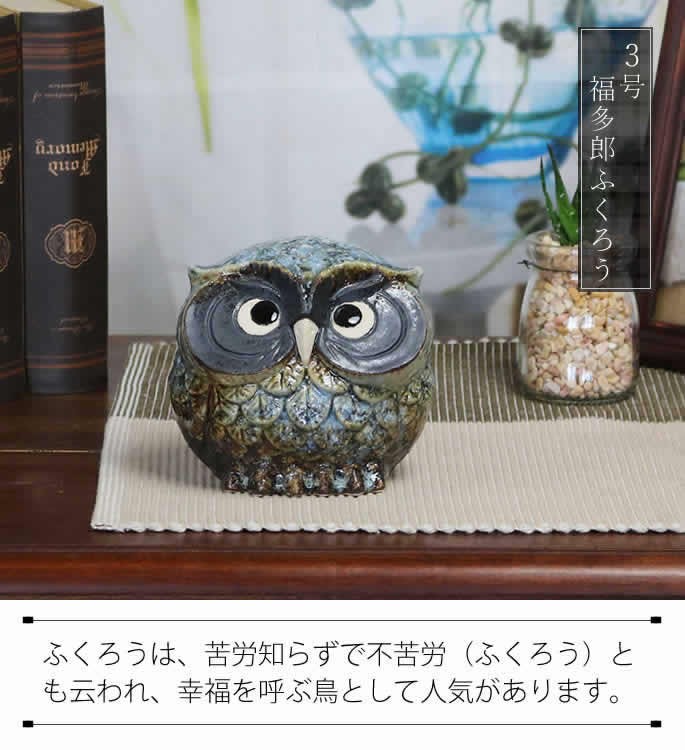 信楽焼 ふくろう 陶器 フクロウ 置物 かわいい おしゃれ ギフト 玄関