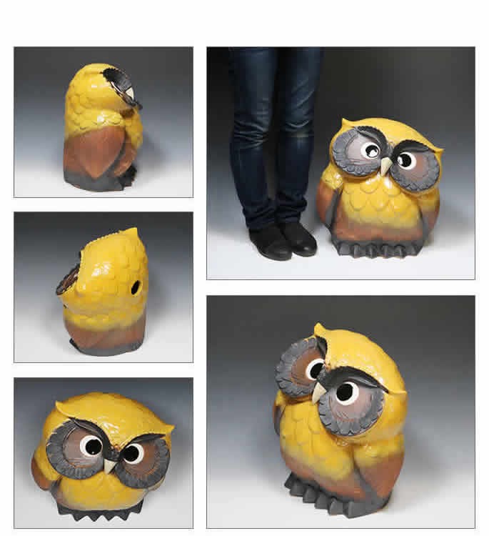 信楽焼 ふくろう 陶器 フクロウ 置物 かわいい おしゃれ ギフト 玄関