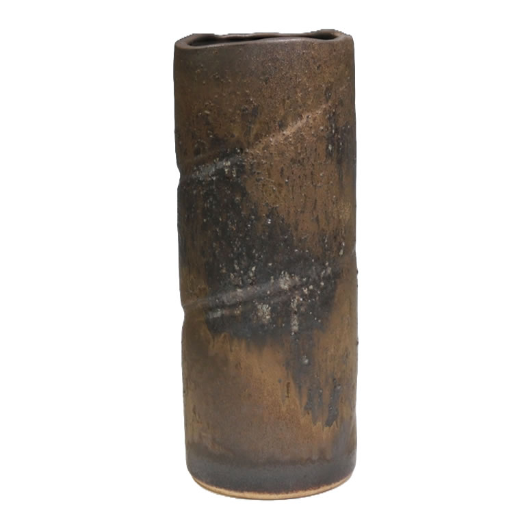 信楽焼 花瓶 花入れ 寸胴 おしゃれ 縦長 陶器 一輪挿し 花器