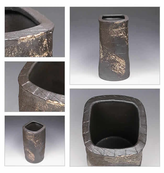 傘立て 陶器 おしゃれ 信楽焼 かさたて 和風 傘入れ モダン 黒 玄関