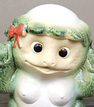 信楽焼 河童 メス ひょうきんな陶器カッパ 。可愛い表情のかっぱ ok