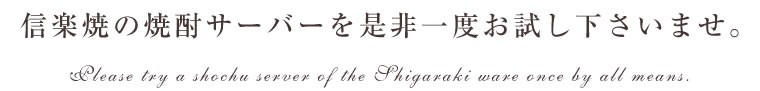 信楽焼き焼酎サーバー やきものサーバー 陶器焼酎サーバー