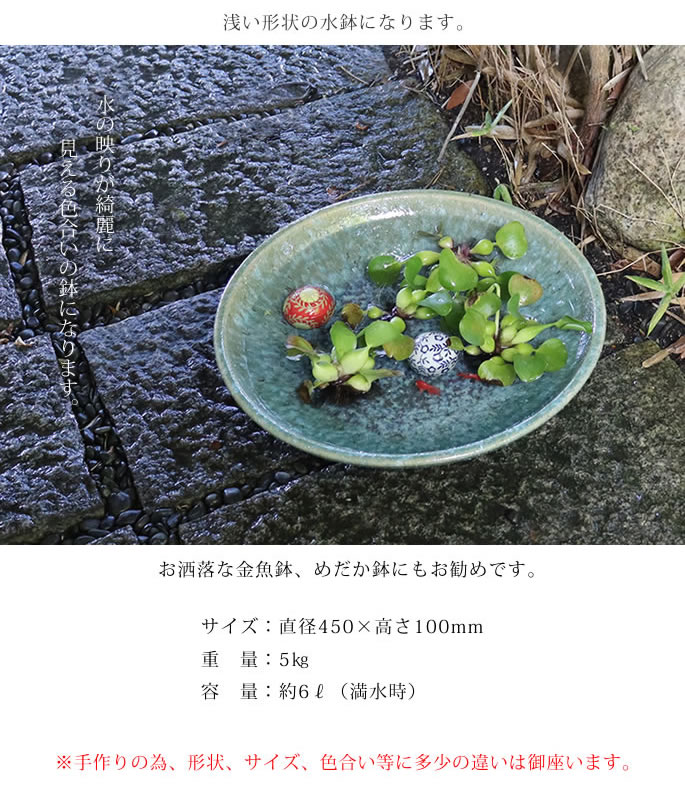 信楽焼 睡蓮鉢 メダカ鉢 おしゃれ めだか鉢 陶器 水鉢 ビオトープ