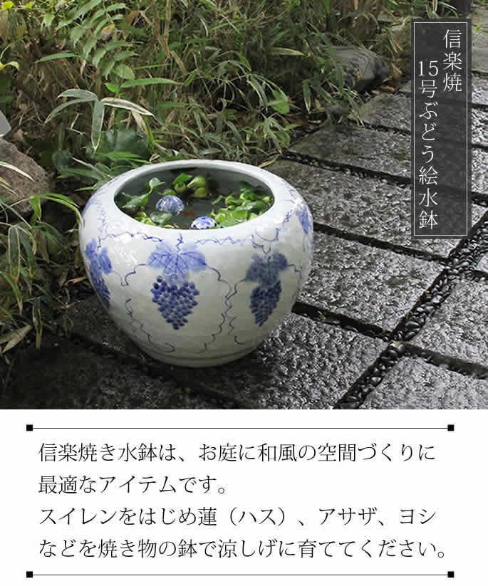 信楽焼 手捻りカニ付き水鉢 メダカ鉢 花器 フラッシュセール