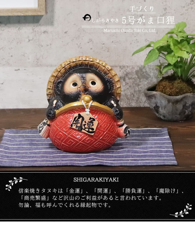 信楽焼 狸 陶器 たぬき タヌキ 開運 かわいい 和風 新築祝 開店祝