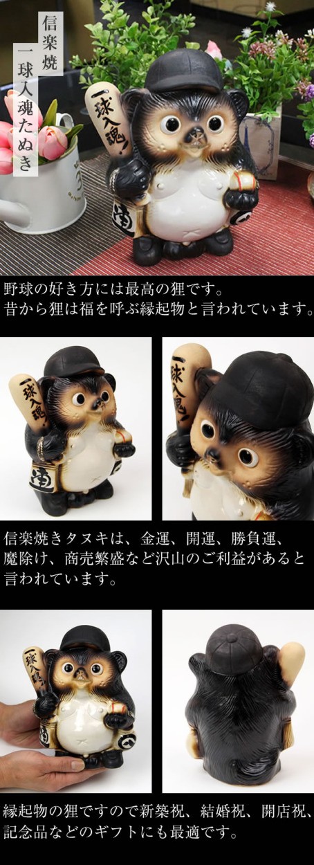 信楽焼 一球入魂狸 たぬき タヌキ 開運 縁起物 可愛い 商売繁盛