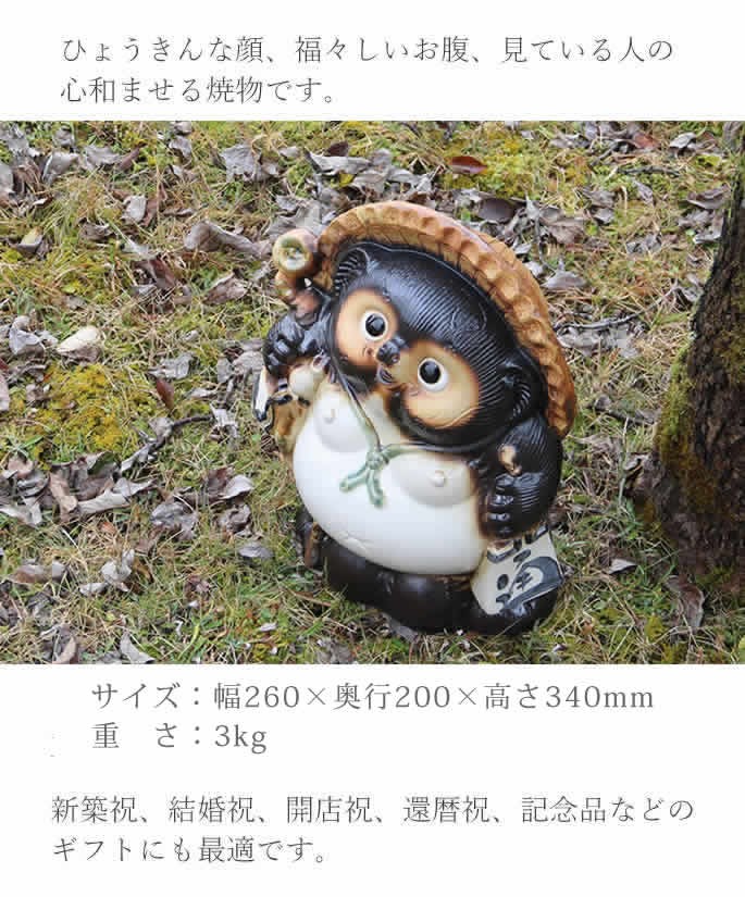 信楽焼 11号福狸 たぬき タヌキ 狸 開運 縁起物 可愛い 陶器