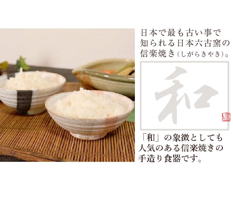 信楽焼めし碗　陶器茶碗　やきもの丼鉢