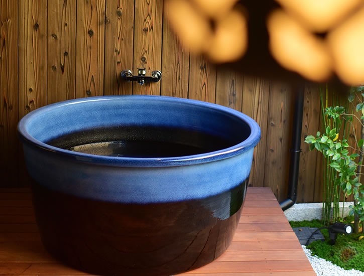 丸型 直径1100×高さ600mm 信楽焼浴槽 ロクロ成型 陶器浴槽 陶器風呂