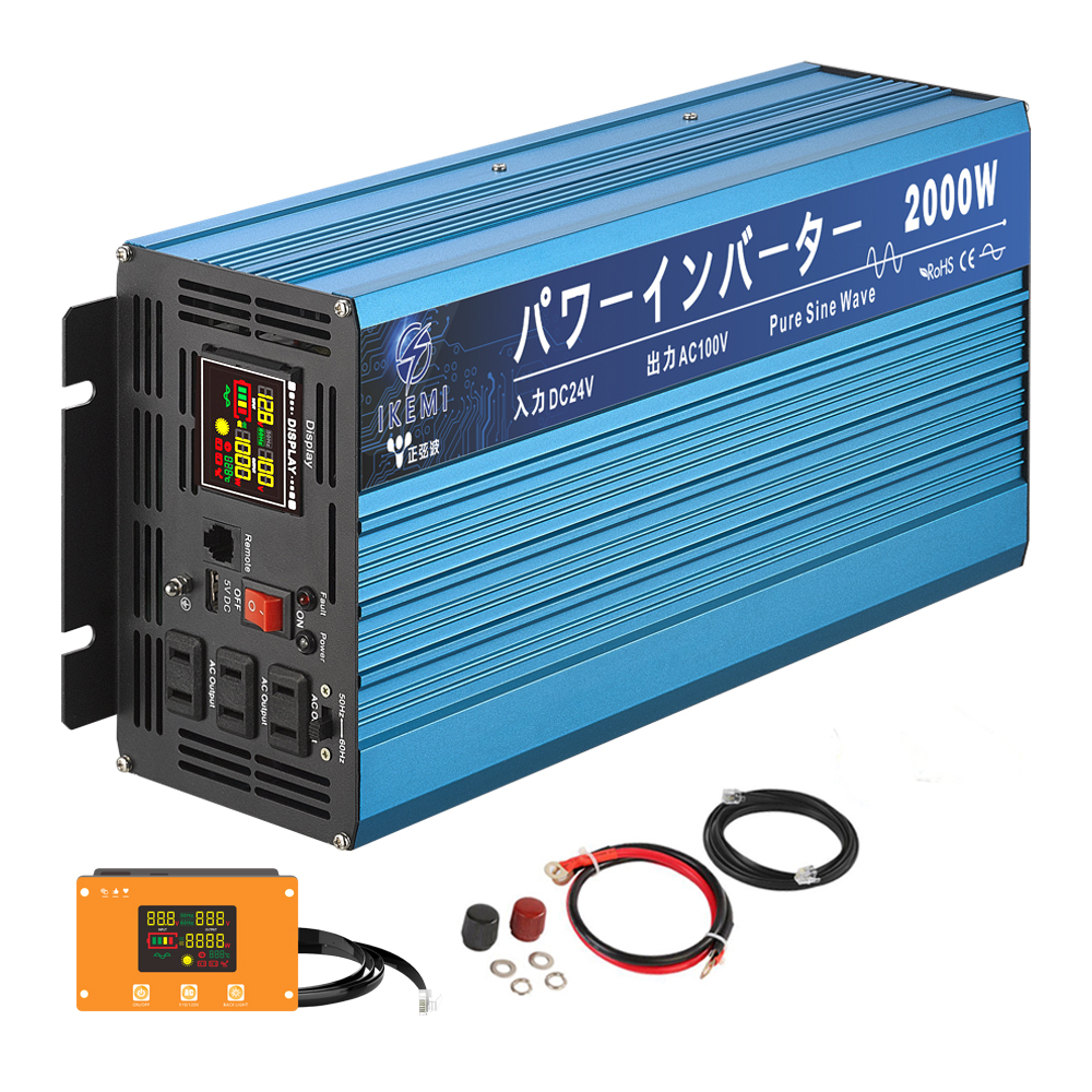 IKEMI インバーター 12v 正弦波 2000w 24v 100v 50/60HZ切替 DC AC 5ｍリモコン付き 遠隔操作 防災用品 災害対策  自動車 PSE承認済み : iv-2000 : SHIKI ONLINE - 通販 - Yahoo!ショッピング