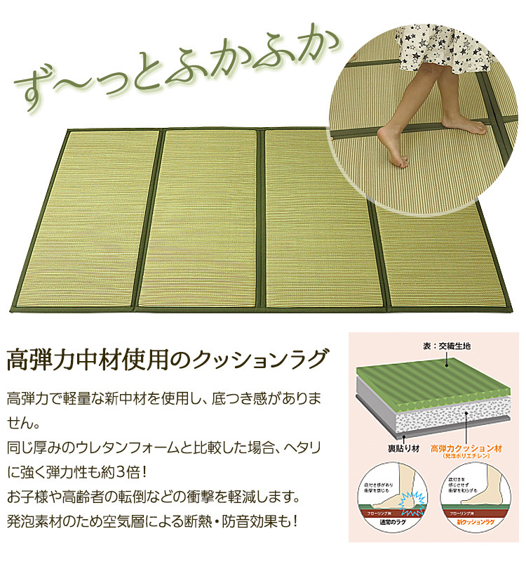 交織 クッション性UP 四つ折畳クラム