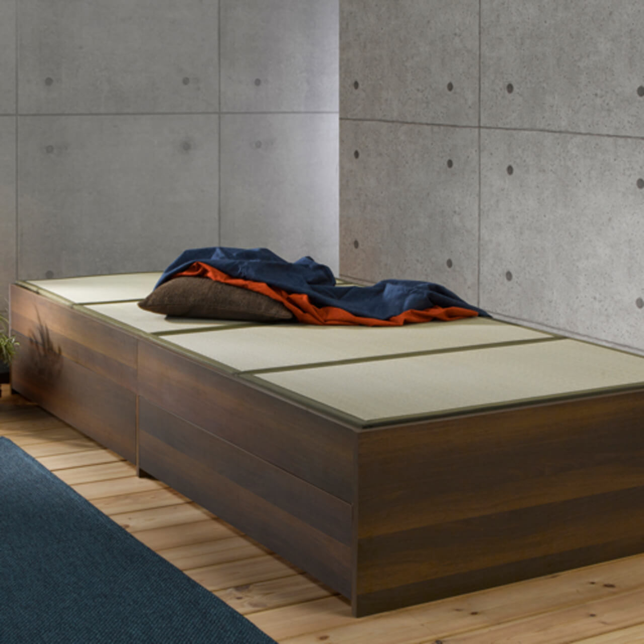 畳ベッド 収納つき シングル マットレスつき 約104×214×37cm 抗菌 防 