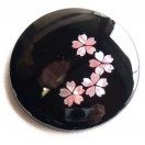 平安 手鏡 コンパクト 螺鈿装飾 伝統工芸 高岡漆器 日本製 さくら : 和
