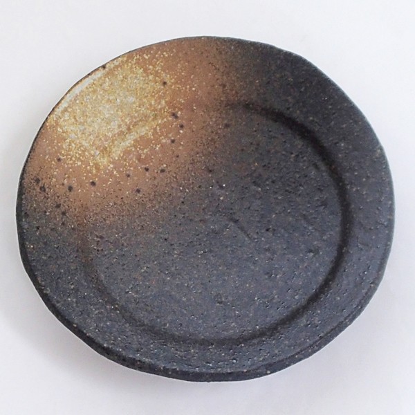 皿 小皿 月光9cm丸皿 黒備前吹き おしゃれ 和食器 業務用 美濃焼