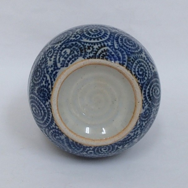 【徳利　会津本郷　染付牡丹文・35・鑑賞】◆盃　骨董　酒器 蛸唐草 レトロ収集 3d33656-466.jpg
