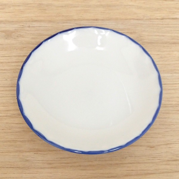 小皿 12cm皿 青彩小皿 おしゃれ 小皿 深め 小皿かわいい 取り皿 中華皿 皿 小皿 丸皿 渕紺 3.5皿 12cm 取り皿 おしゃれ 和食器 業務用 美濃焼