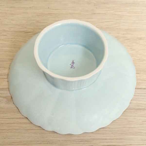 皿 青地菊型 高台皿 16cm おしゃれ 和食器 業務用 26b119-19 : 四季彩