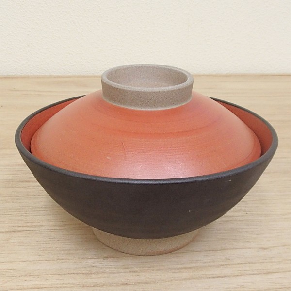 丼 蓋丼 蓋付きどんぶり のり茶 黒塗内朱 蓋付き 器 おしゃれ 和食器