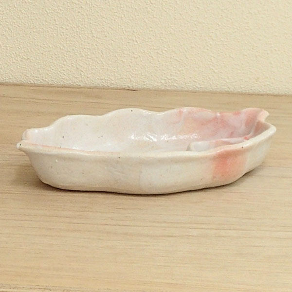 皿 仕切皿 刺身皿 木の葉型 桜志野 21.5cm おしゃれ 和食器 業務用