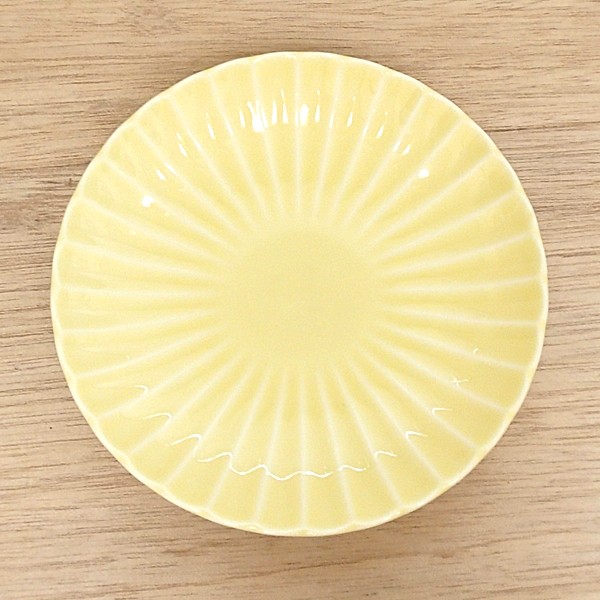 皿 取り皿 16.5cm丸皿 黄 かすみ おしゃれ 和食器 業務用 美濃焼