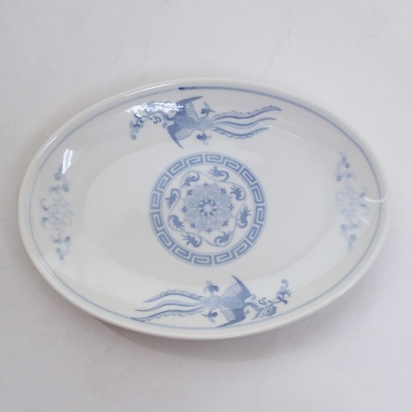皿 楕円皿 23.5cmプラター オーバルプレート 鳳凰 おしゃれ 中華食器