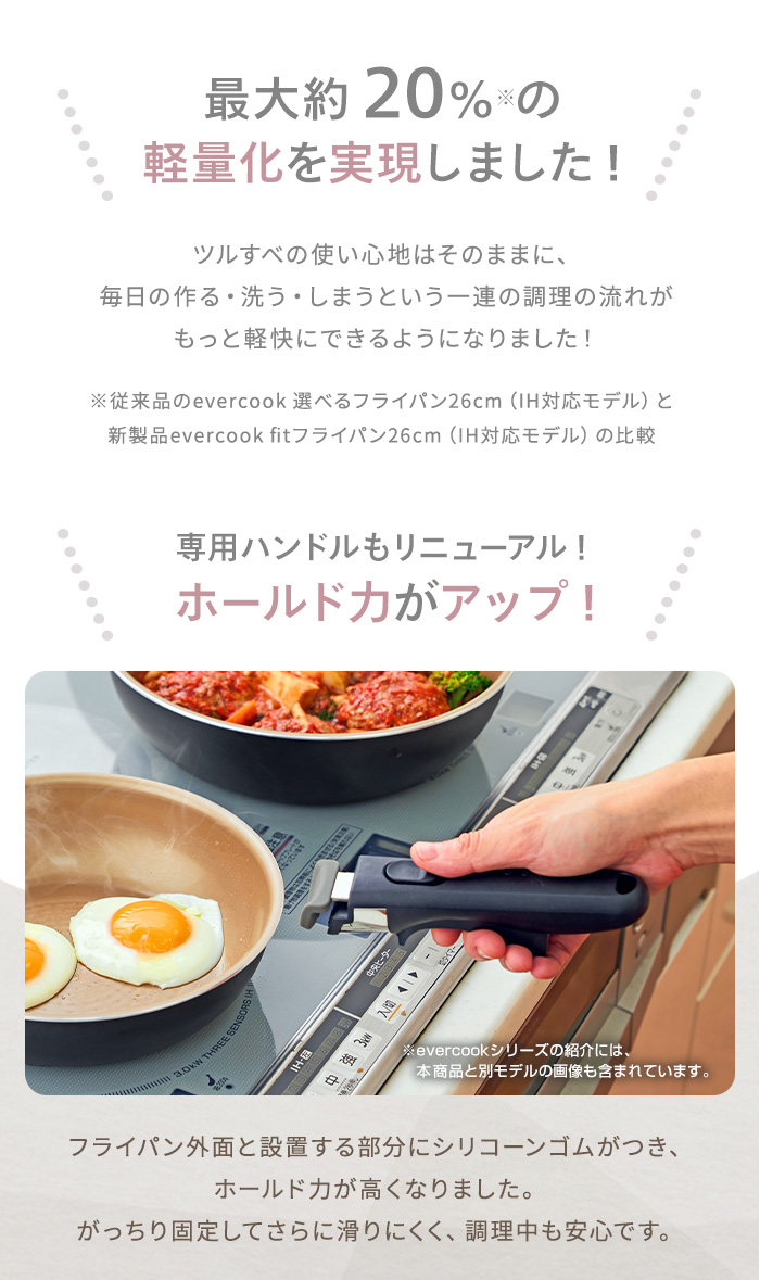 evercook 【おまけ付き♪】エバークック 着脱8点セット フライパン